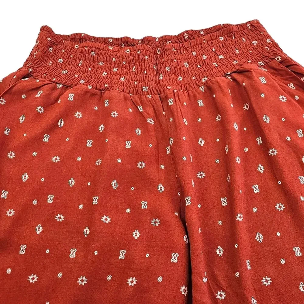 NWT Torrid Wide Leg Pants Womens Size 1X Orange Pull On Palazzo Geometric Print - Picture 7 of 15